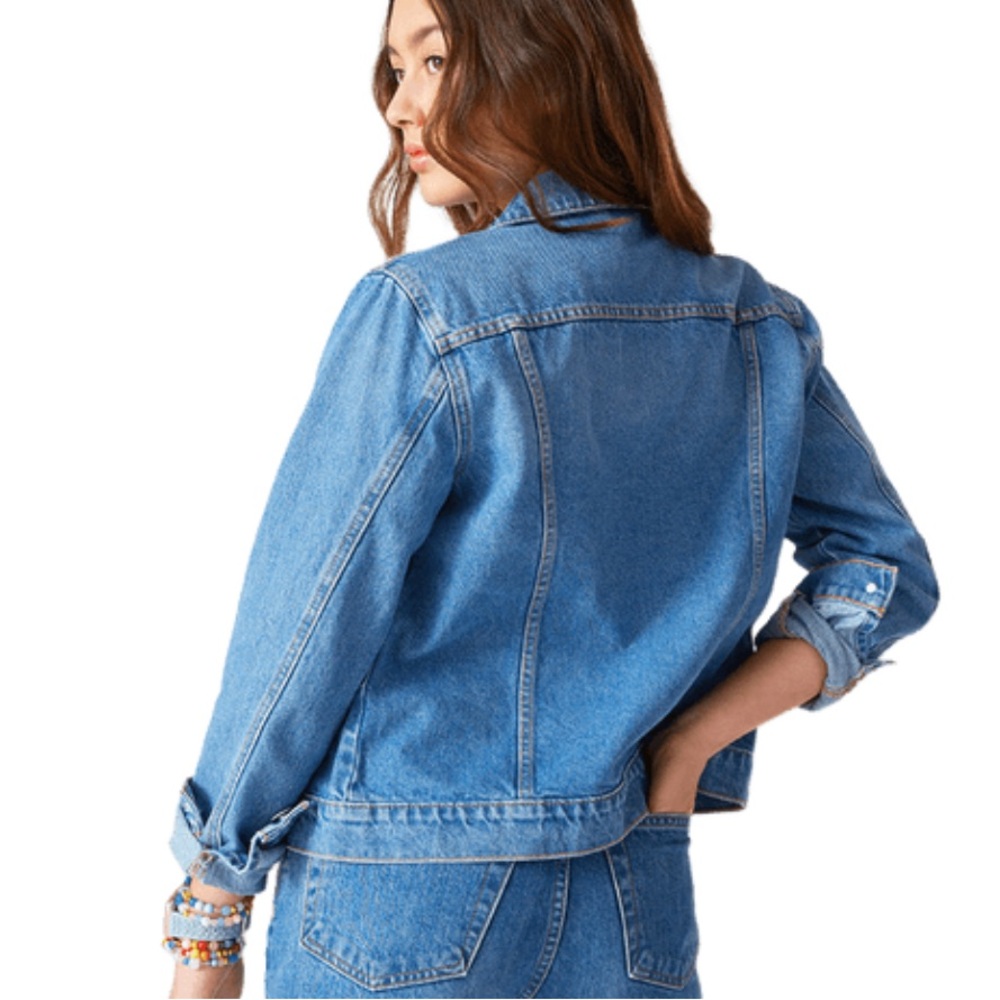 New w Tags HUDSON JEANS Classic Trucker Denim Jean Jacket size Small / Medium - Picture 7 of 11